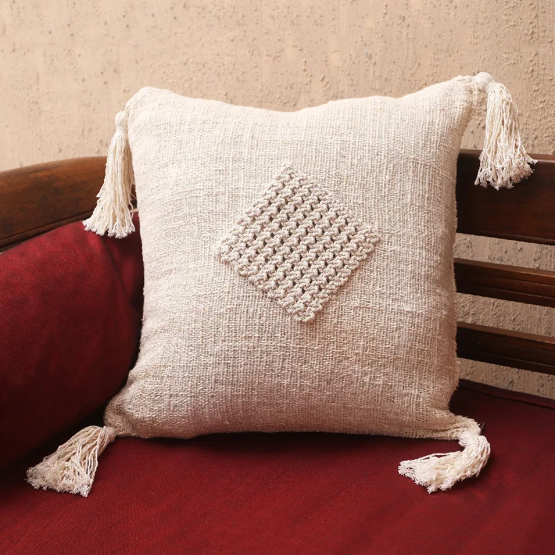 - Pet fence foldable indoorGathered Attention Cotton Macrame Zippered Cushion Cover