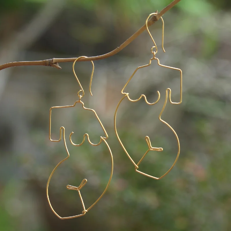 - Organic cotton dog bibsYou Are Beautiful Gold-Plated Female Figure Dangle Earrings