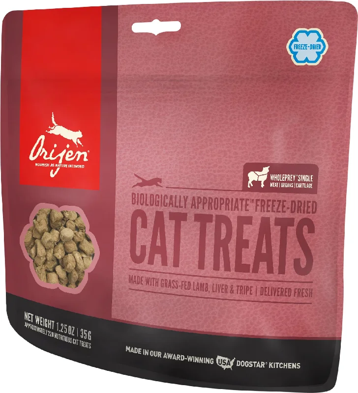 4. **Price and Purchasing**  Orijen Grass-Fed Lamb Grain-Free Cat Treats