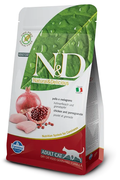    - Cat food nutritional analysis  Farmina N&D Grain-Free Chicken & Pomegranate Adult Cat Food