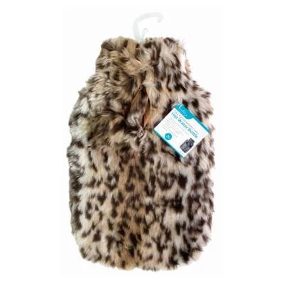 - Foldable and portable cat bag1.8L Hot Water Bottle & Faux Fur Animal Print Cover - By Ashley