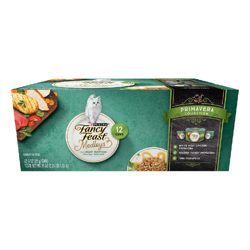    - Outdoor cat food  Fancy Feast Medleys Primavera Variety Pack Canned Cat Food