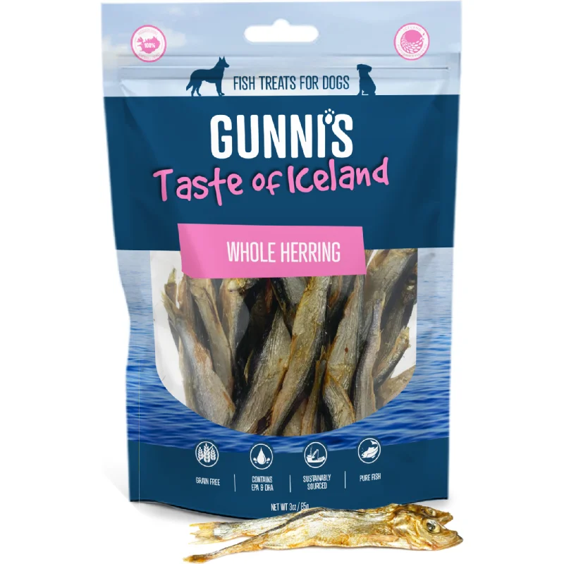 - Dog food discountsGUNNI’S Whole Herring Dog Treats 85g