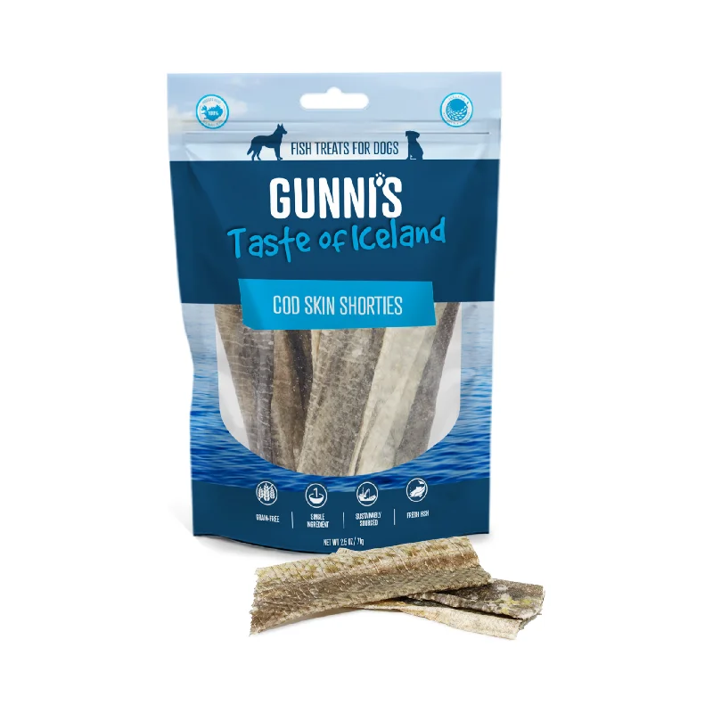 - ProNevus dog food palatabilityGUNNI’S Cod Skin Shorties Dog Treats 71g