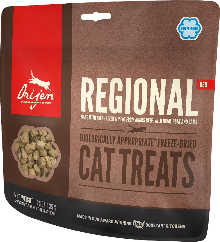    - High-fiber cat food  Orijen Regional Red Grain-Free Cat Treats