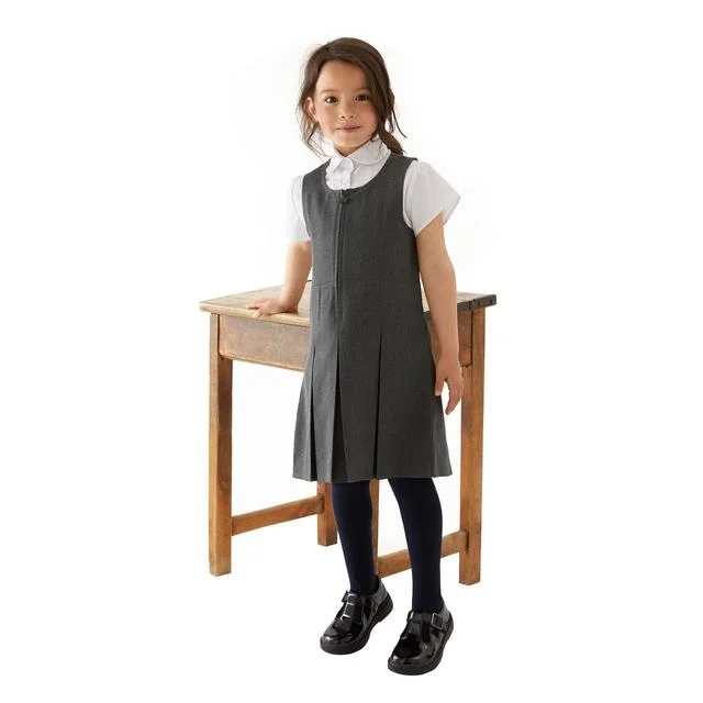 - Winter dog thick down jacketM&S Girls Permanent Pleats School Pinafore 3-10 Years Grey