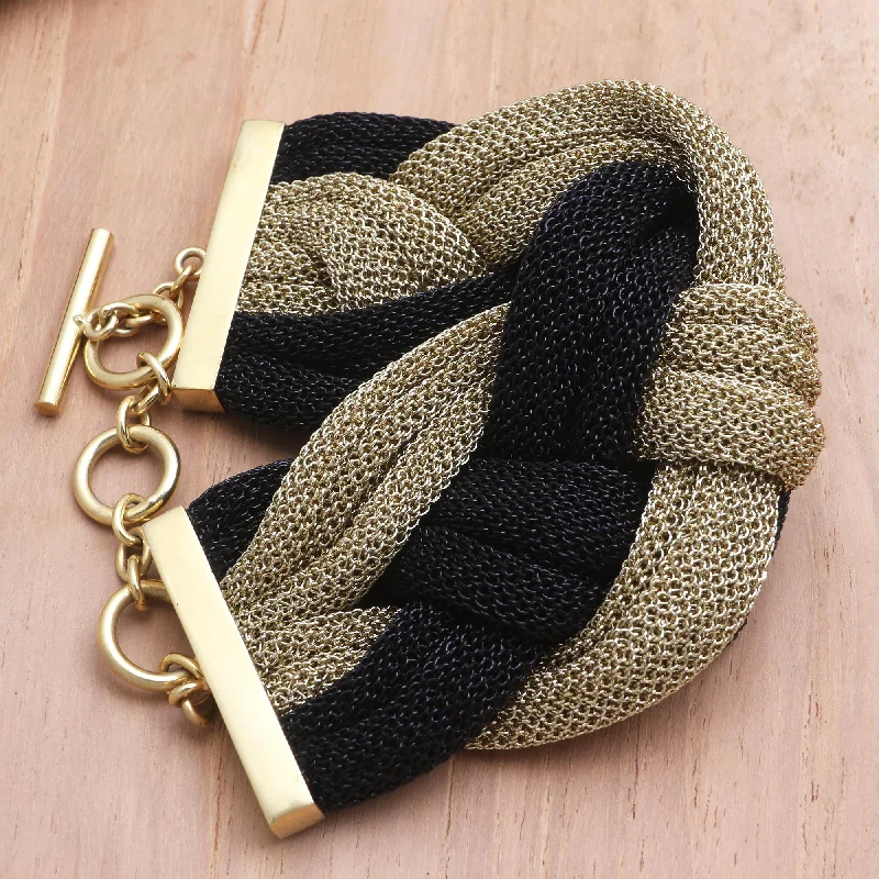  -Anti-scratch sofa protective coverBraided Union Black and Golden Mesh Woven Bracelet