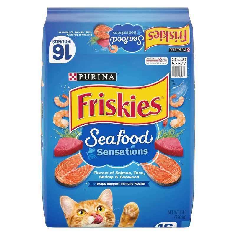    - Cat food for spayed/neutered cats  Friskies Seafood Sensations Dry Cat Food