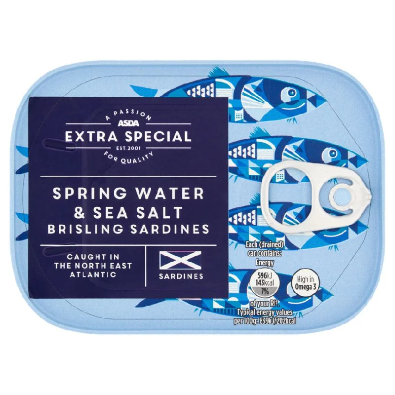 - Pet tear stain cleaning wipesASDA Extra Special Spring Water & Sea Salt Brisling Sardines 105g