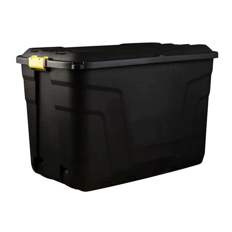 - Air box TSA certified check-inPlastic Storage Box 2 Wheels 190 Litres Extra Large - Black Heavy Duty by Strata