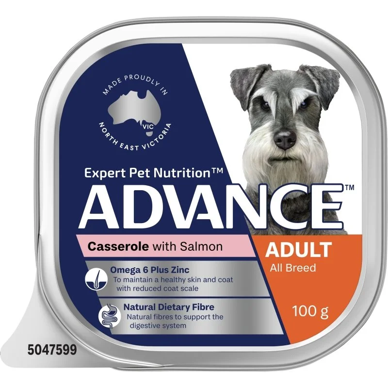 - Air box TSA certified check-inAdvance Dog Adult Casserole with Salmon 12x100g