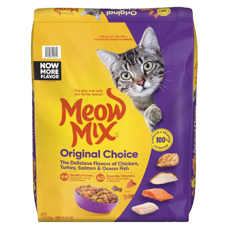    - Hairball control cat food  Meow Mix Original Choice Dry Cat Food