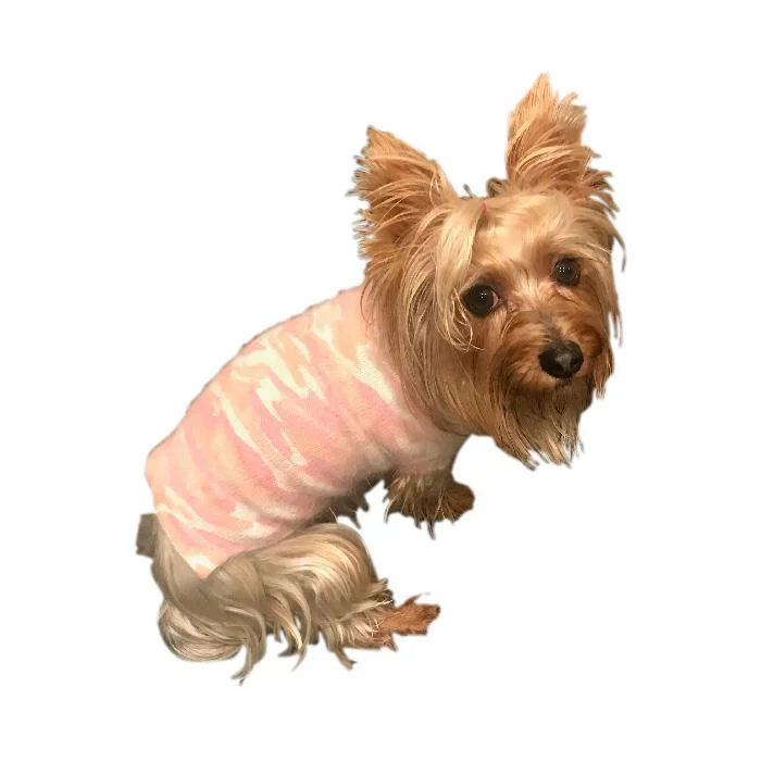 - Cat teasers selectionCamouflage Mock Neck Dog Sweater Pink