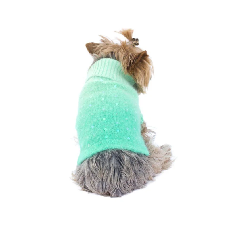 - Toys suitable for multi-pet familiesLuxury Sparkle Beverly Hills Dog Sweater Seafoam