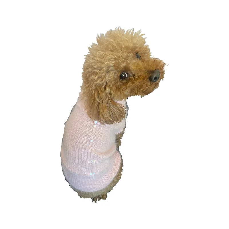  -Cost-effective pet toy recommendationsSophia Shimmer Sequin Turtleneck Dog Sweater Pink