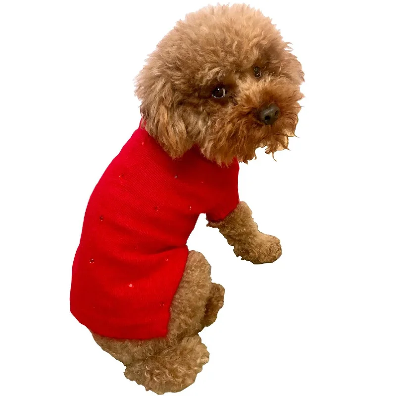 - How to clean pet toysSuper Glam Rhinestone Turtleneck Dog Sweater Red