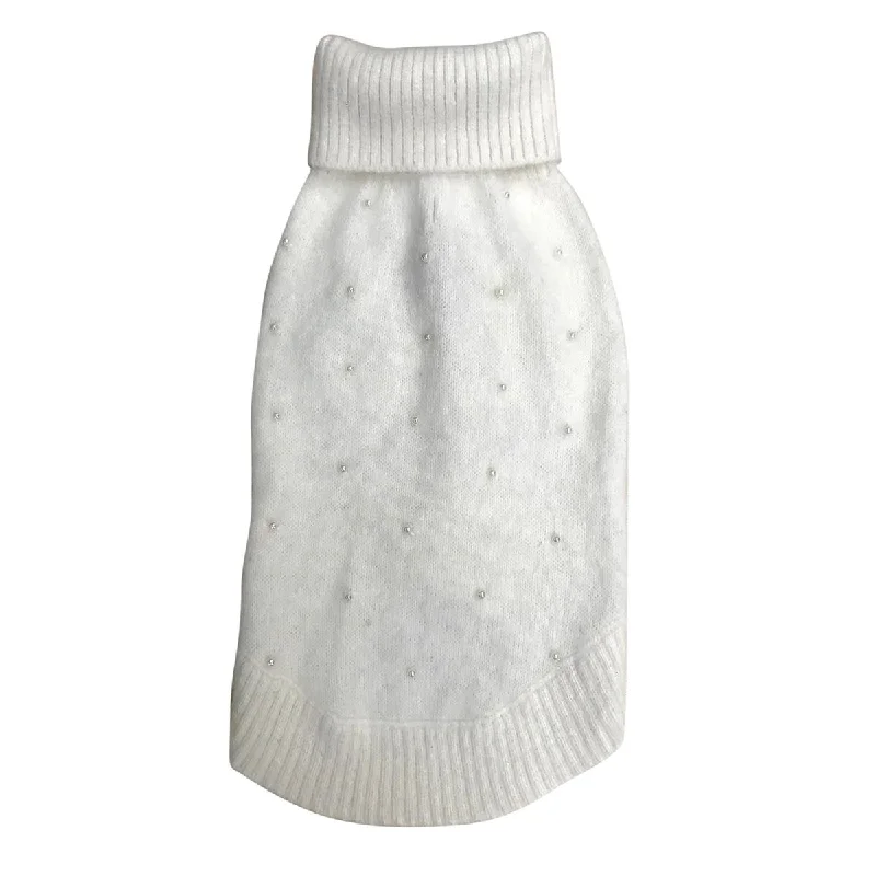 - Precautions for using pet toysPearly Girl Turtleneck Dog Sweater Ivory