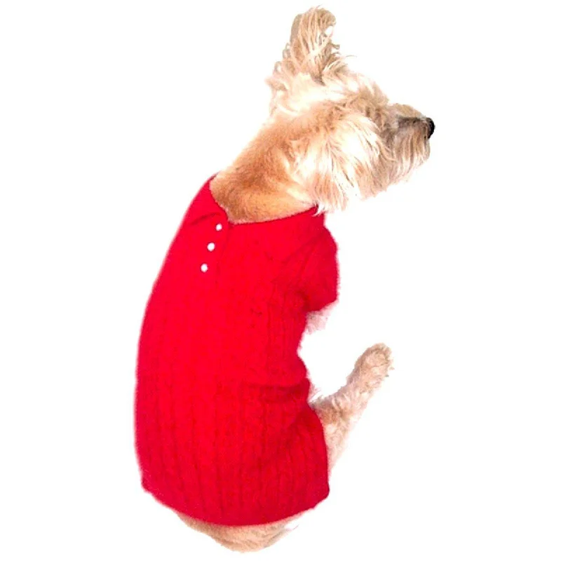 - Travel pet toy recommendationsPreppy Polo Cable Dog Sweater Red