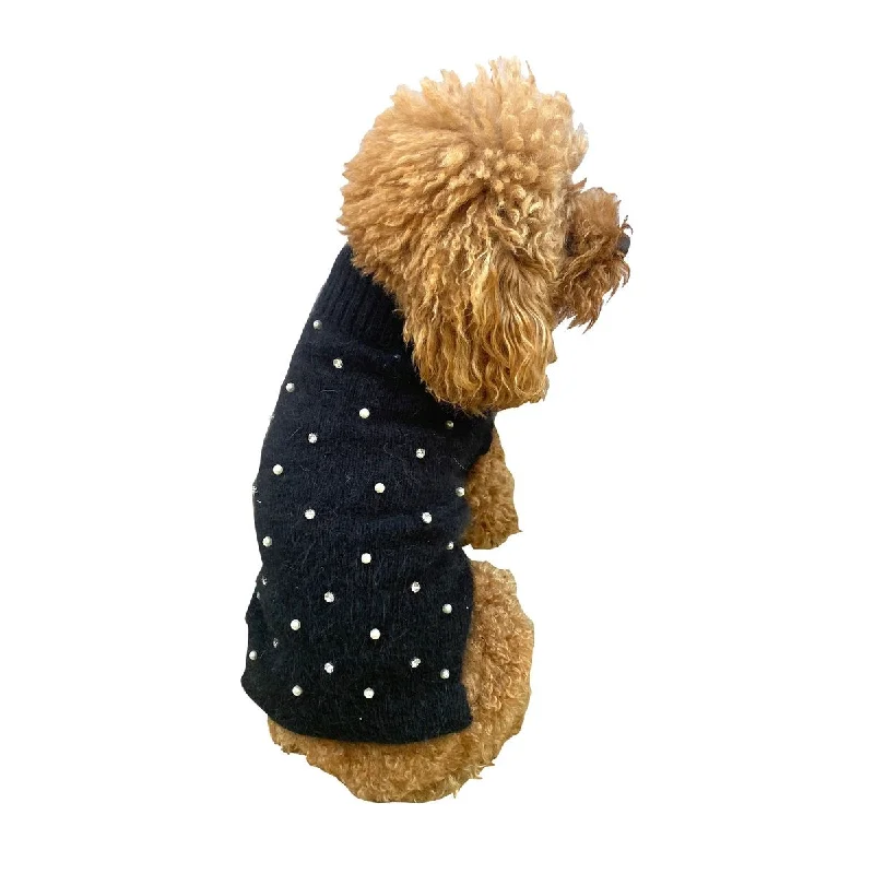 - Dog toy recommendationsHollywood Sparkle And Pearls Dog Sweater Black