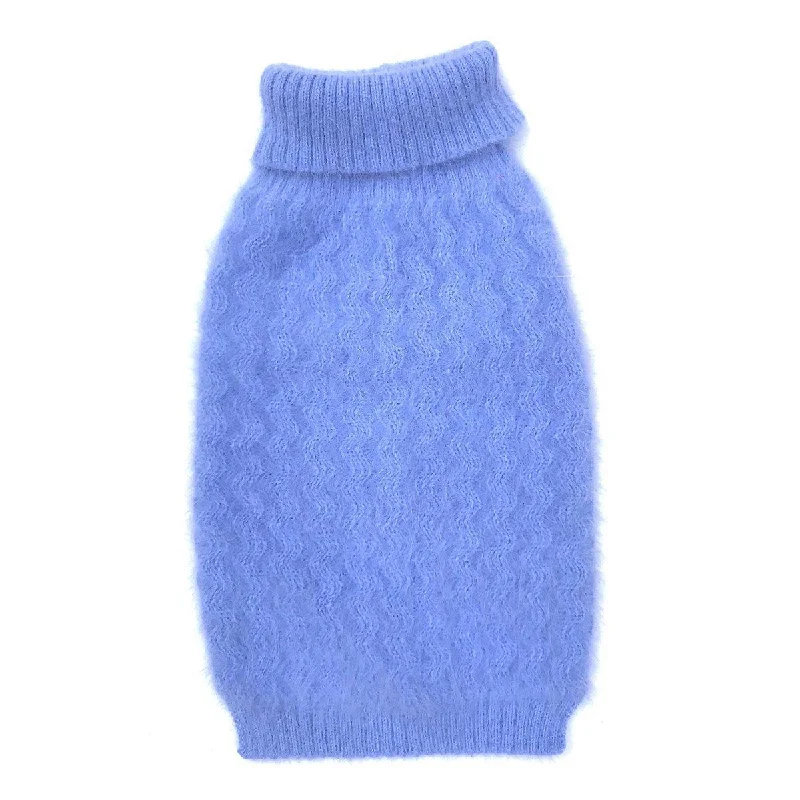 - Parrot toy selectionZiggy Zag Angora Turtleneck Dog Sweater Periwinkle